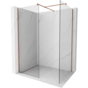 Ścianka prysznicowa walk-in Mexen Kioto różowe złoto 115x80 cm 1 szt.