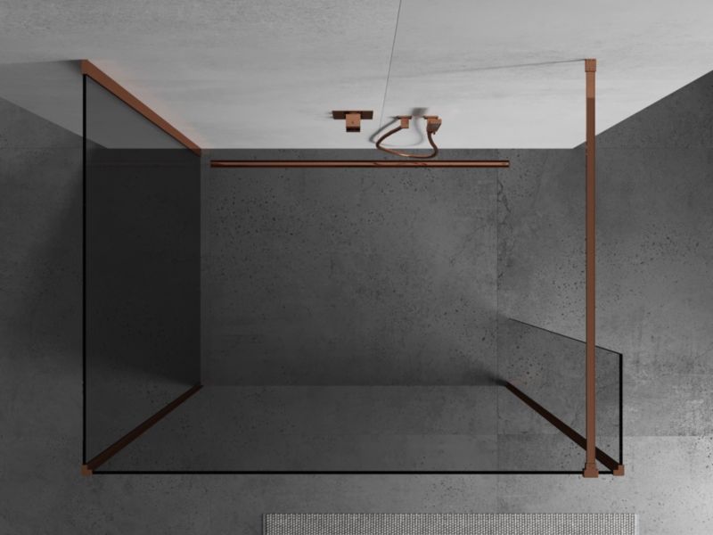 Ścianka prysznicowa walk-in Mexen Kioto różowe złoto 140x85x30 1 szt.