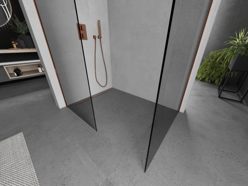 Ścianka prysznicowa walk-in Mexen Kioto różowe złoto 170x120 1 szt.