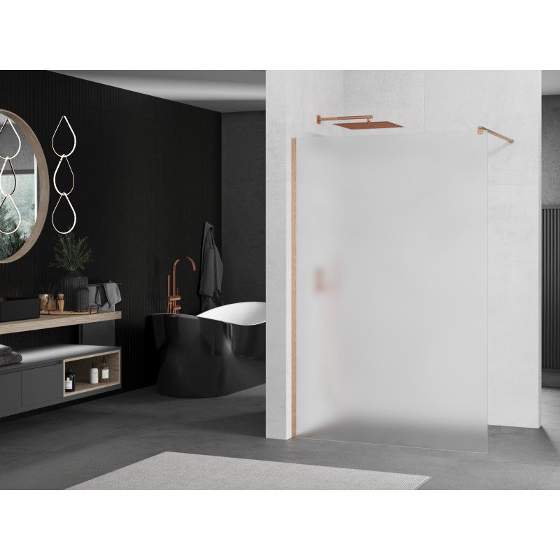 Ścianka prysznicowa walk-in Mexen Kioto szron miedź 120x200 cm 1 szt.