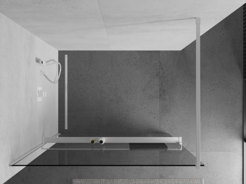 Ścianka prysznicowa walk-in Mexen Kioto+ transparent biała 75x200 cm 1 szt.