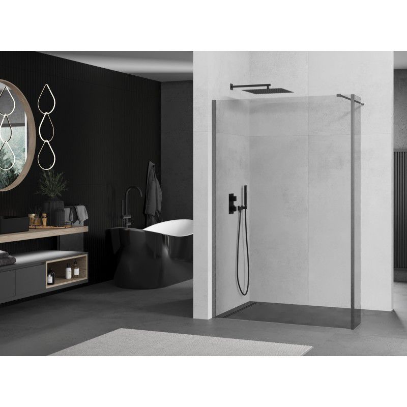 Ścianka prysznicowa walk-in Mexen Kioto transparent gun gray 125x30 cm 1 szt.