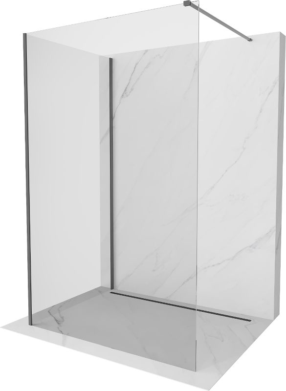 Ścianka prysznicowa walk-in Mexen Kioto transparent gun metal 110x105 cm 1 szt.