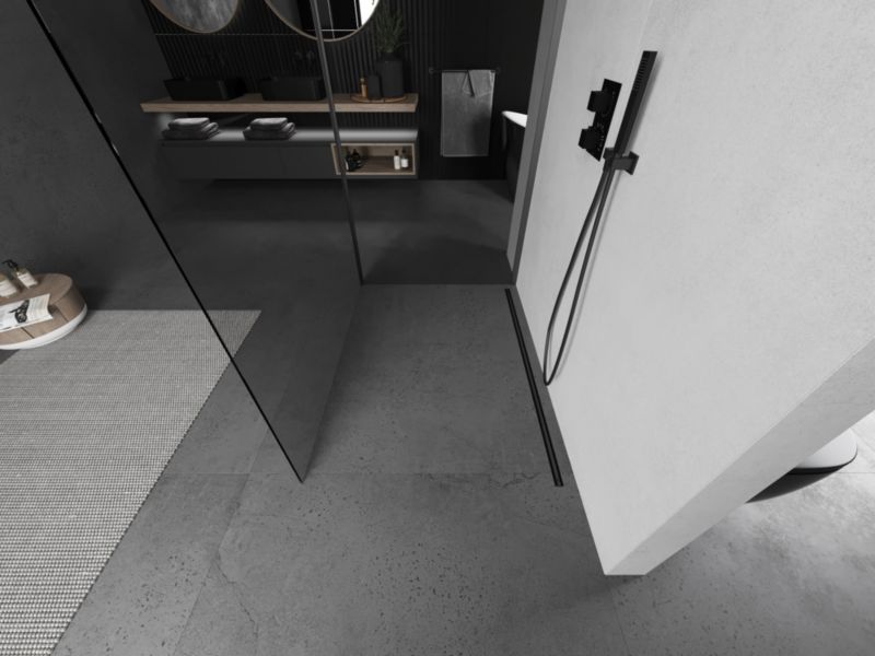 Ścianka prysznicowa walk-in Mexen Kioto transparent gun metal 110x105 cm 1 szt.
