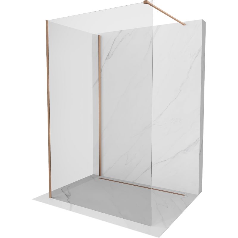 Ścianka prysznicowa walk-in Mexen Kioto transparent miedź szczotkowana 110x95 cm 1 szt.