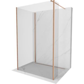 Ścianka prysznicowa walk-in Mexen Kioto transparent miedź szczotkowana 120 x 85 x 30 cm 1 szt.