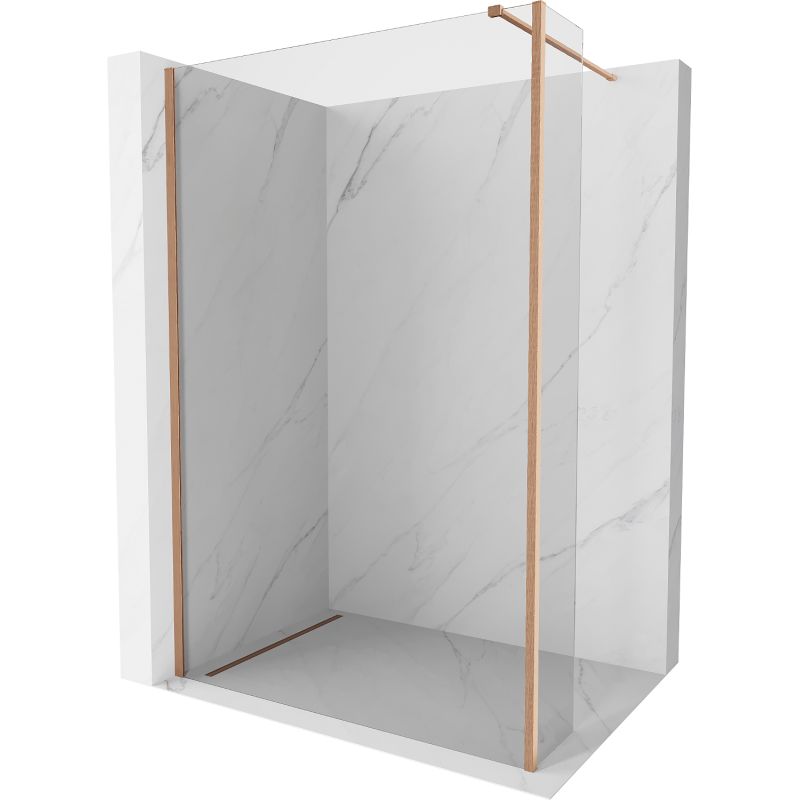 Ścianka prysznicowa walk-in Mexen Kioto transparent miedź szczotkowana 180x30 cm 1 szt.