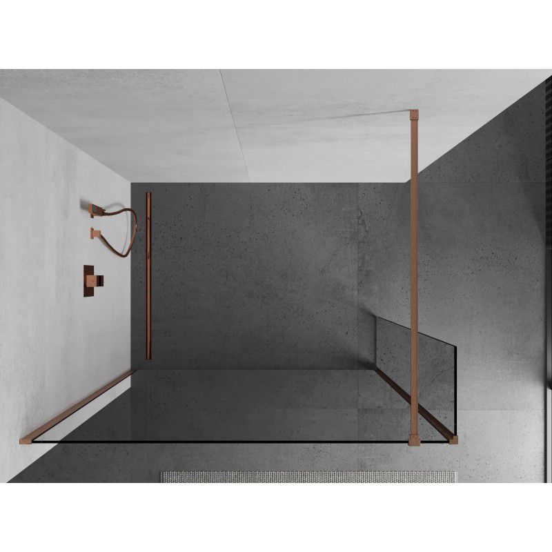 Ścianka prysznicowa walk-in Mexen Kioto transparent miedź szczotkowana 90x40 cm 1 szt.