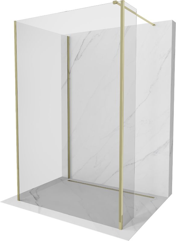 Ścianka prysznicowa walk-in Mexen Kioto transparent złota 110x95x40 cm 1 szt.