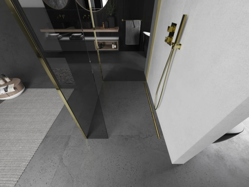 Ścianka prysznicowa walk-in Mexen Kioto transparent złota 110x95x40 cm 1 szt.