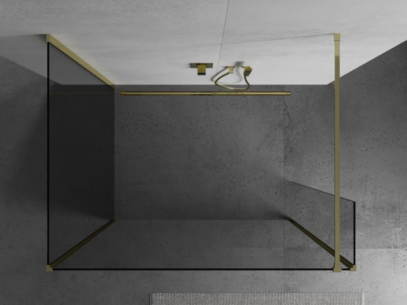 Ścianka prysznicowa walk-in Mexen Kioto transparent złota 110x95x40 cm 1 szt.