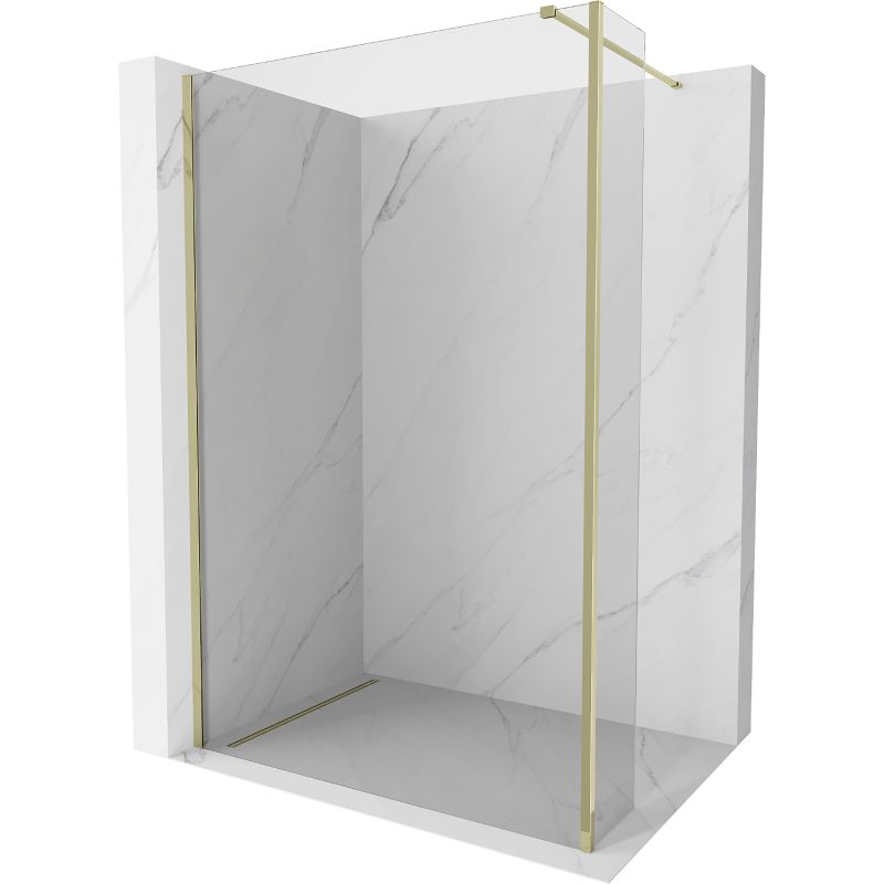 Ścianka prysznicowa walk-in Mexen Kioto transparentna złota 150x40 cm 1 szt.