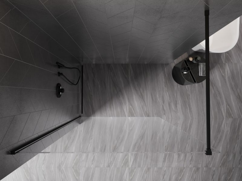 Ścianka prysznicowa walk-in Mexen Kioto-X czarna 160x200 cm 1 szt.
