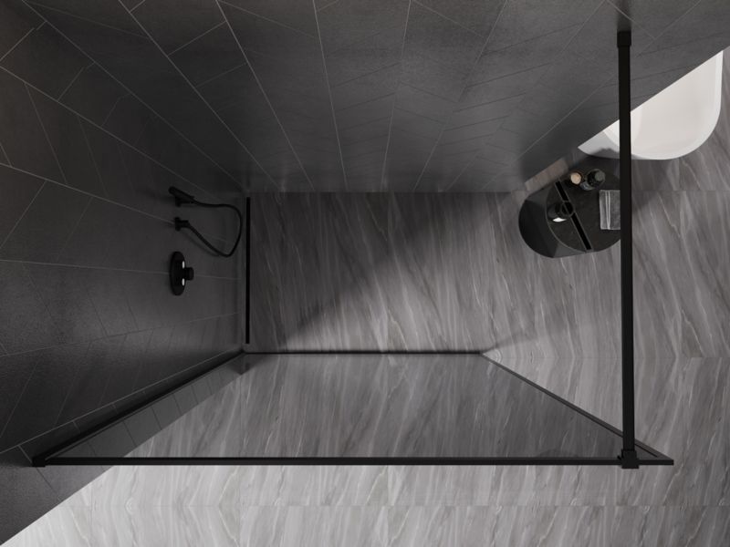 Ścianka prysznicowa walk-in Mexen Kioto-XF czarna 160x202 cm 1 szt.