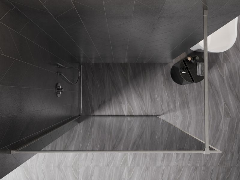 Ścianka prysznicowa Walk-in Mexen Kioto-XF grafit 120x202 cm  800-120-104-97-40-X1 szt.