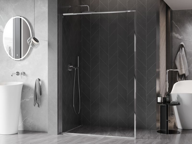 Ścianka prysznicowa walk-in Mexen Kioto-XF L chrom transparentna 120x202 cm 1 szt.