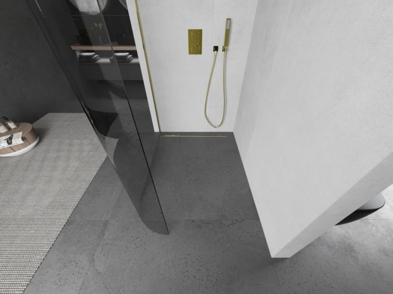 Ścianka prysznicowa Walk-in Mexen Kioto złota 100x200 cm 1 szt.