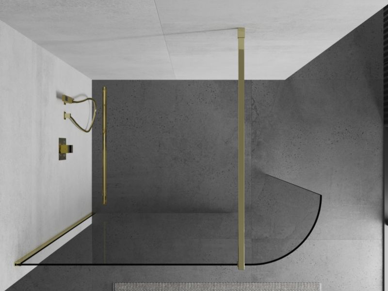Ścianka prysznicowa Walk-in Mexen Kioto złota 100x200 cm 1 szt.