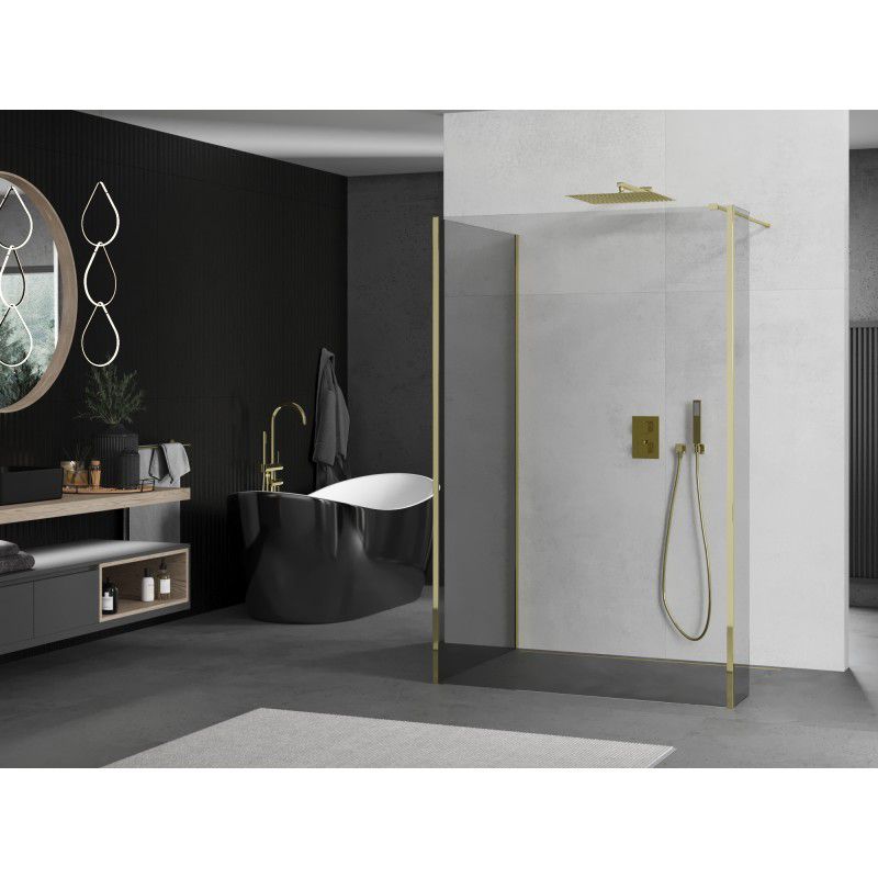 Ścianka prysznicowa walk-in Mexen Kioto złota 110x100x30 cm 1 szt.