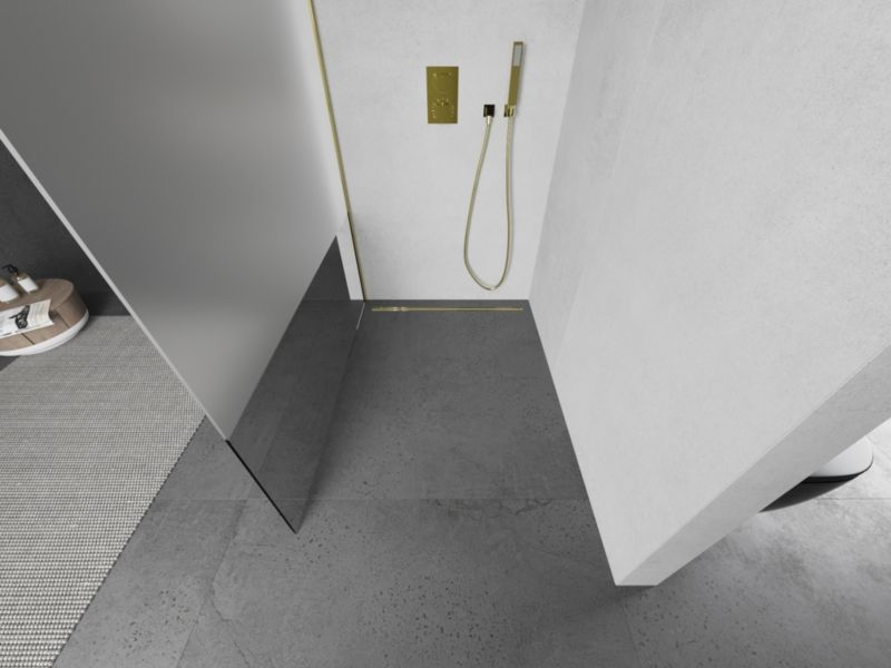 Ścianka prysznicowa walk-in Mexen Kioto złota 110x200 cm 1 szt.