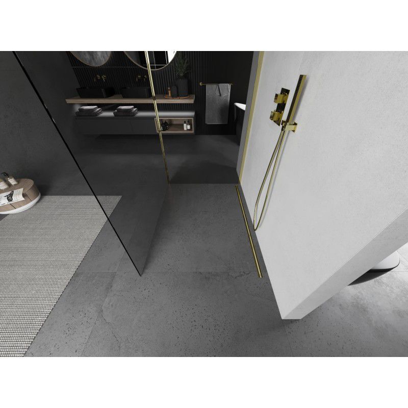 Ścianka prysznicowa walk-in Mexen Kioto złota 140x75 cm 1 szt.