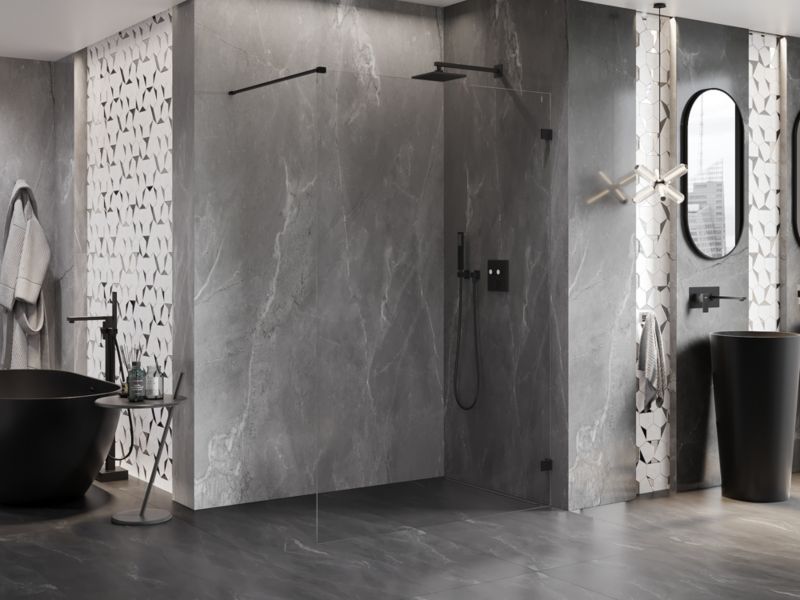 Ścianka prysznicowa walk-in Mexen Lunar czarna 140x200 cm 1 szt.