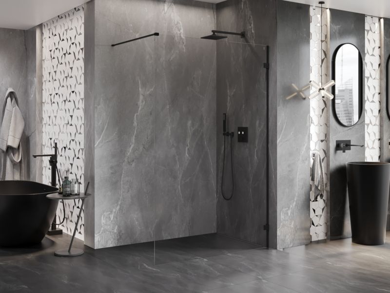 Ścianka prysznicowa walk-in Mexen Lunar czarna 140x200 cm 1 szt.