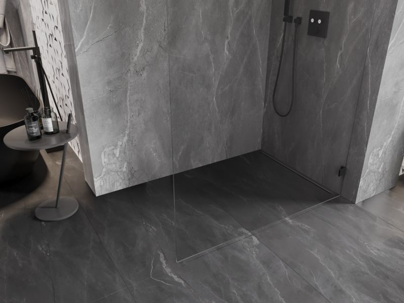 Ścianka prysznicowa walk-in Mexen Lunar czarna 140x200 cm 1 szt.