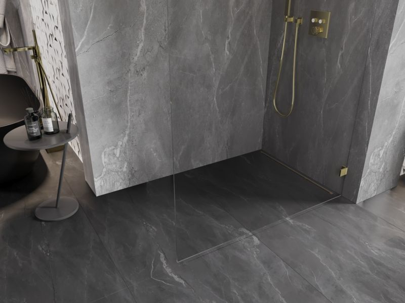 Ścianka prysznicowa walk-in Mexen Lunar L złota 80x200 cm 1 szt.