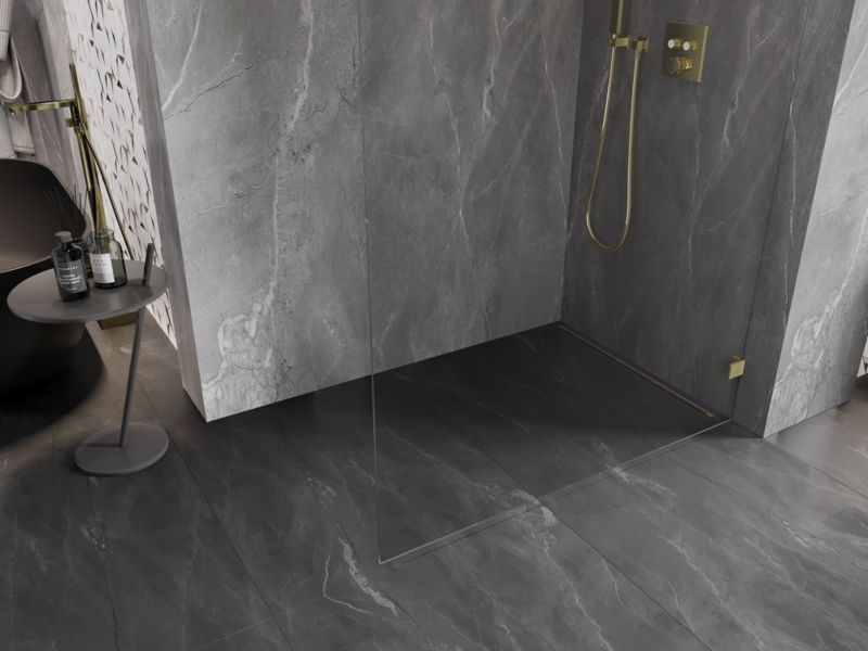 Ścianka prysznicowa walk-in Mexen Lunar L złota szczotkowana 110x200 cm 830L-110-000-55-00-P 1 szt.