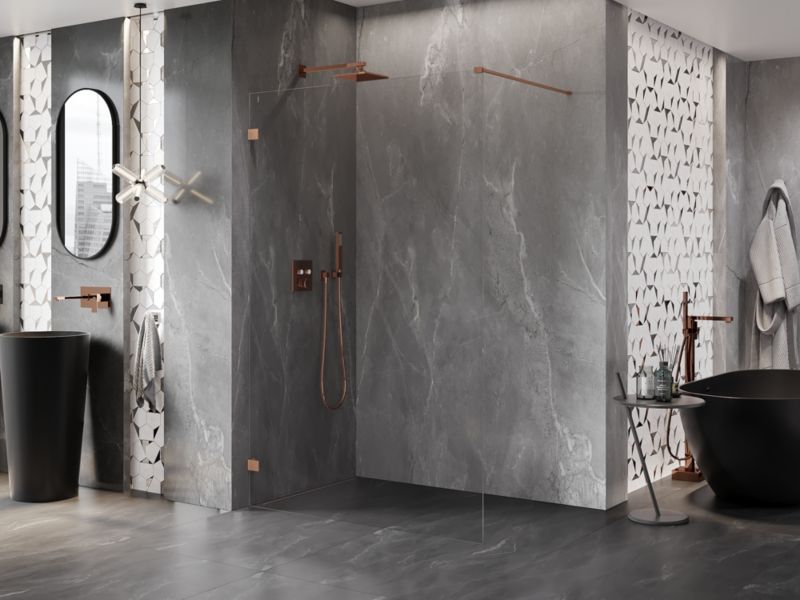 Ścianka prysznicowa walk-in Mexen Lunar miedź 110x200 cm 1 szt.