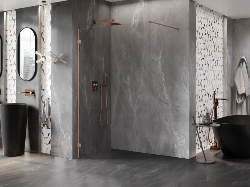 Ścianka prysznicowa walk-in Mexen Lunar miedź 110x200 cm 1 szt.