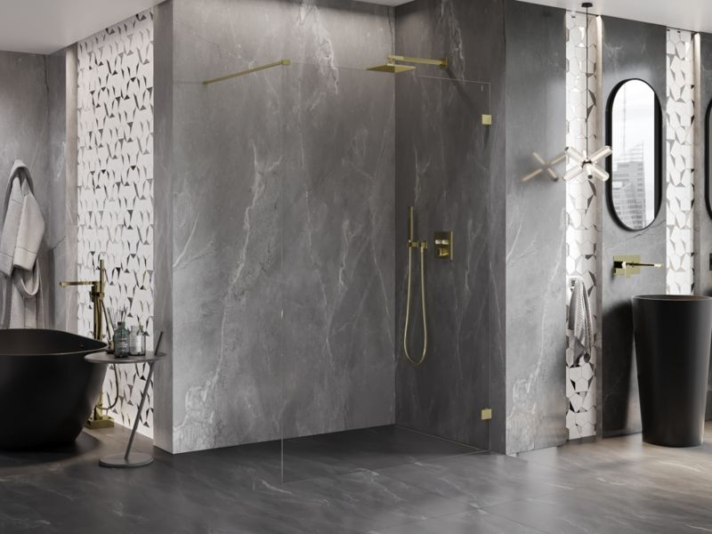Ścianka prysznicowa walk-in Mexen Lunar złota 70x200 cm 1 szt.