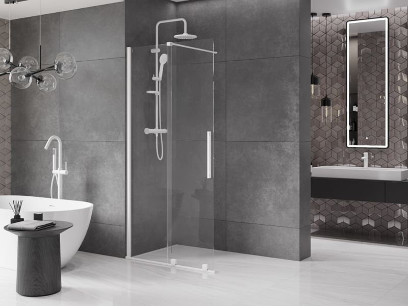Ścianka prysznicowa walk-in Mexen Velar biała 90x200 cm 1 szt.