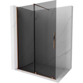 Ścianka prysznicowa walk-in Mexen Velar grafit różowe złoto 160x200 cm 1 szt.