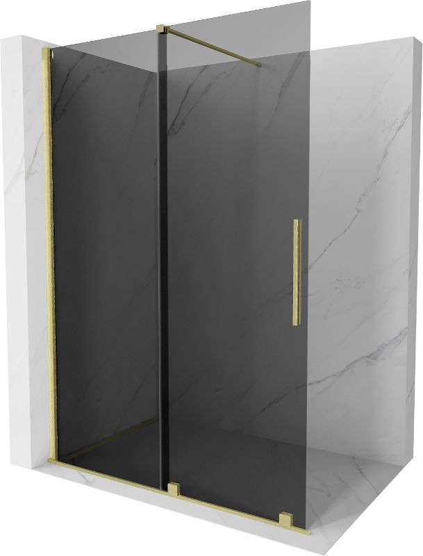 Ścianka prysznicowa walk-in Mexen Velar grafit/złoty szczotkowany 150x200 1 szt.