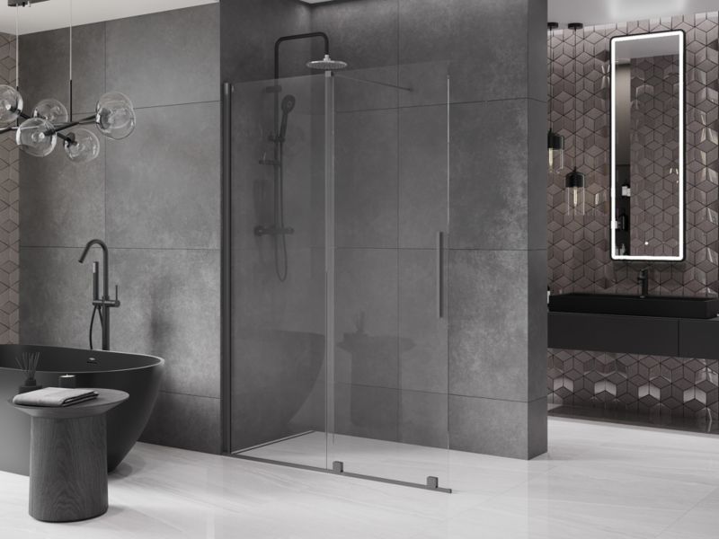 Ścianka prysznicowa walk-in Mexen Velar gun metal 150x200 cm 1 szt.