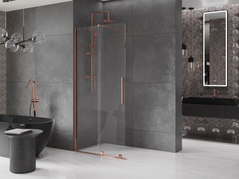 Ścianka prysznicowa walk-in Mexen Velar różowe złoto 100x200 cm 871-100-000-03-60 1 szt.