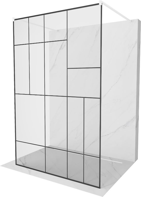 Ścianka prysznicowa wolnostojąca Mexen Kioto czarny wzór 120 x 200 cm 1 szt.