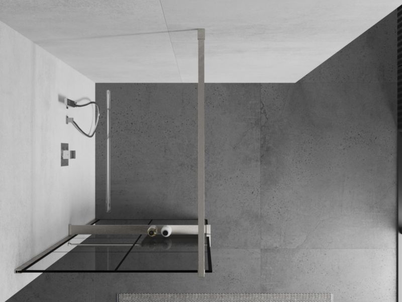 Ścianka prysznicowa z półką Mexen Kioto+ czarny wzór 80x200 cm 1 szt.