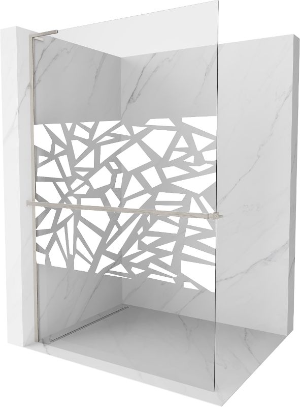 Ścianka prysznicowa z półką Mexen Kioto+ L biały wzór 90 x 200 cm 1 szt.