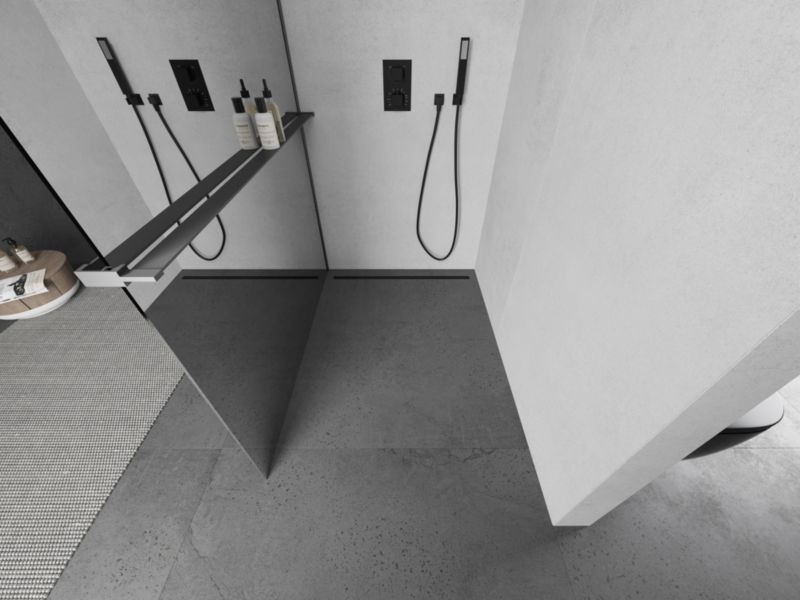 Ścianka z półką walk-in Mexen Kioto+ L lustro 90x200 cm 1 szt.