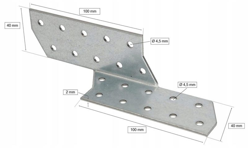 Łącznik ciesielski KOTARBAU krokwiowy 170x40 lewy 12 szt.