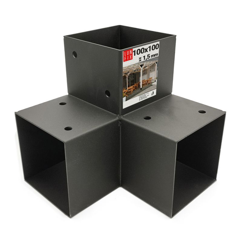 Łącznik do belek Lun Fix 3 końce Y 10x10 cm czarny 1szt.