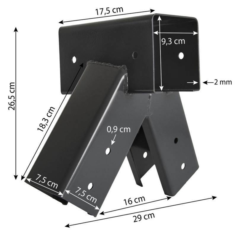 Łącznik do Huśtawki Ogród Kwadratowy Antracytowy 100 Stopni 9x9 cm Plac Zabaw 4iQ Group 1 szt.