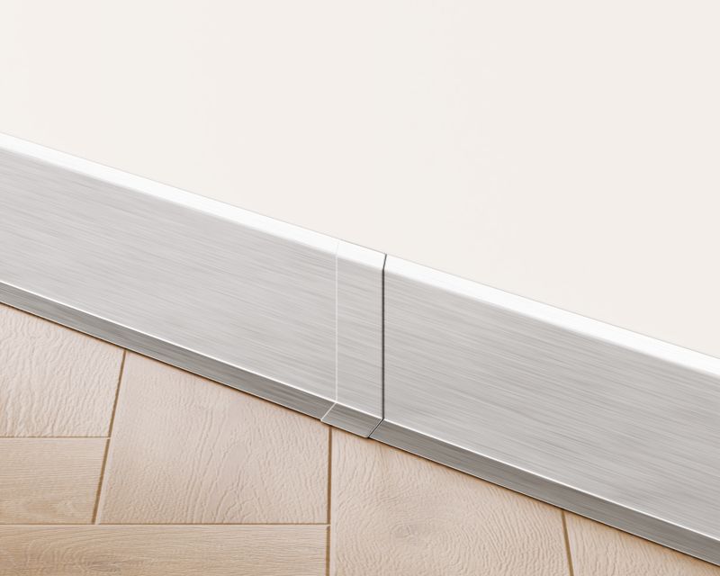 Łącznik do listew przypodłogowych FI Lambro srebrny mat 6cm 1 szt.