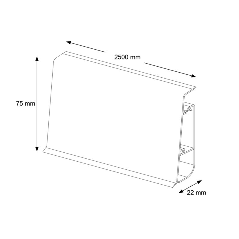 Łącznik do listwy Cezar Hi Line Prestige Marsylia aluminiowy 1 kpl. mat 22x75x20mm PVC 1 kpl.
