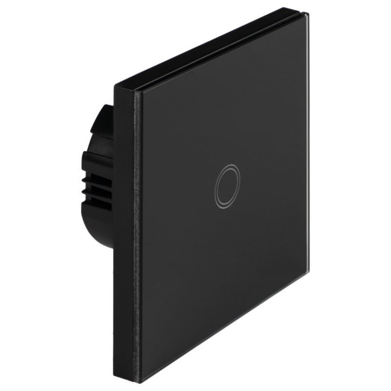 Łącznik jednobiegunowy LightLogic LL TOUCH SWITCH 1B 31341 włącznik pojedynczy szklany dotykowy czarny 1  szt.