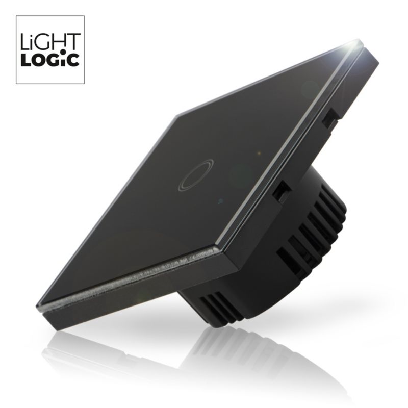 Łącznik jednobiegunowy LightLogic LL TOUCH SWITCH 1B 31341 włącznik pojedynczy szklany dotykowy czarny 1  szt.
