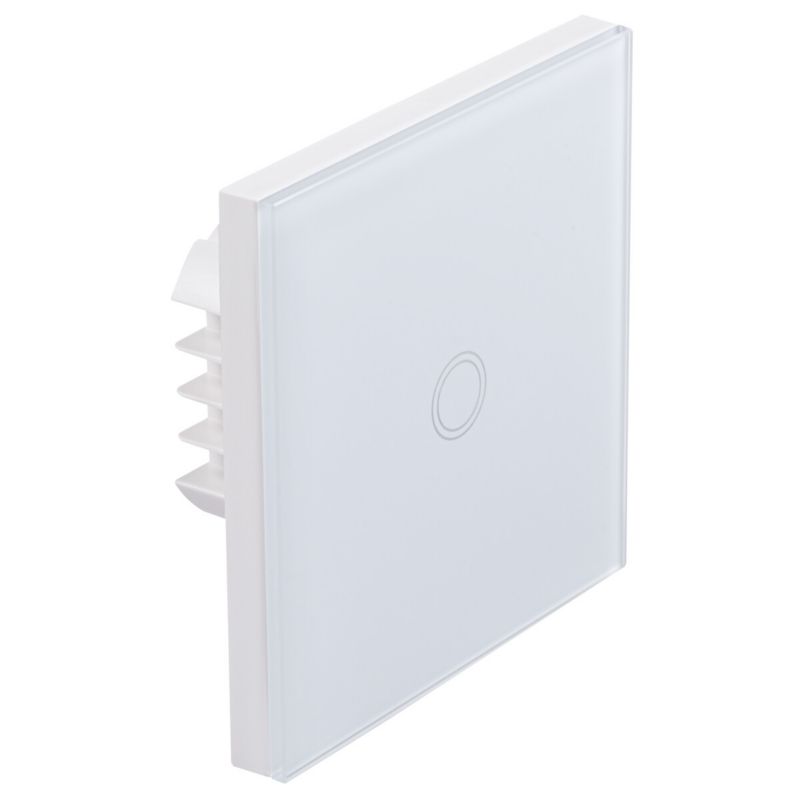 Łącznik jednobiegunowy LightLogic LL TOUCH SWITCH 1W 31340 włącznik pojedynczy szklany dotykowy biały  1 szt.